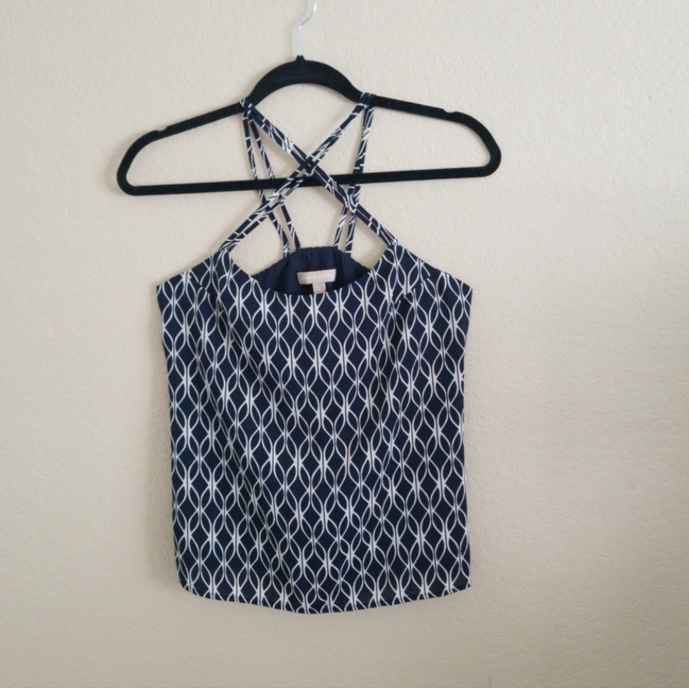 Banana Republic Navy Cross back tank top